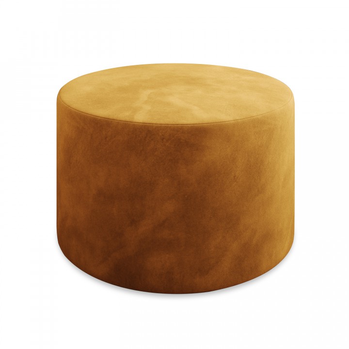 Pouf Rond XL Marki Velours Jaune Moutarde