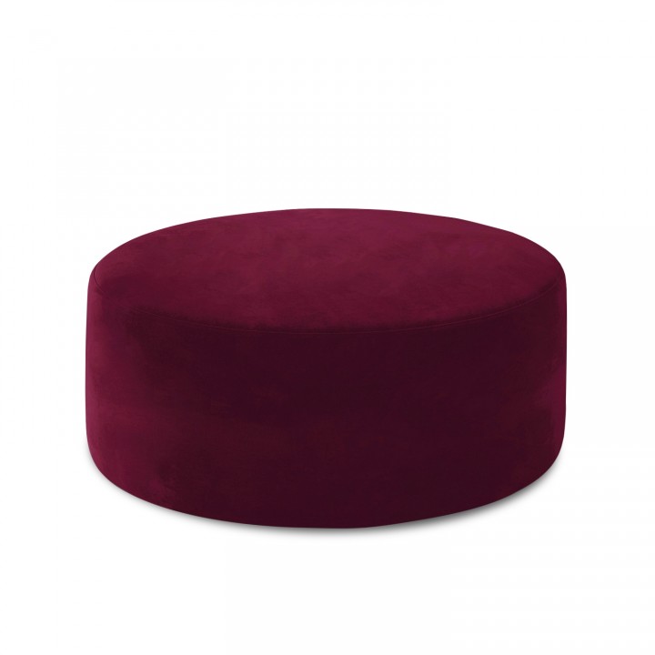 Pouf Rond XL Marki Velours Rouge