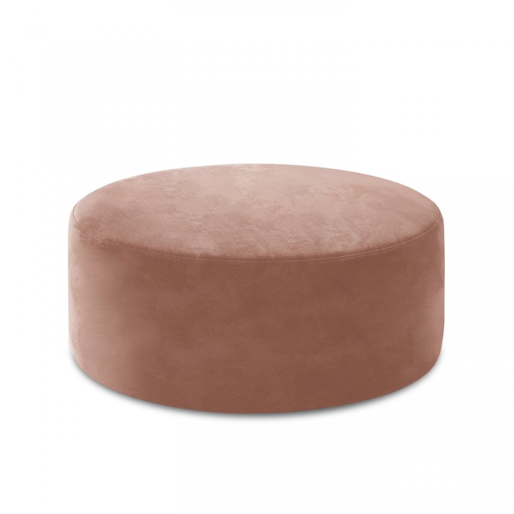 Pouf Rond XL Marki Velours Vieux Rose