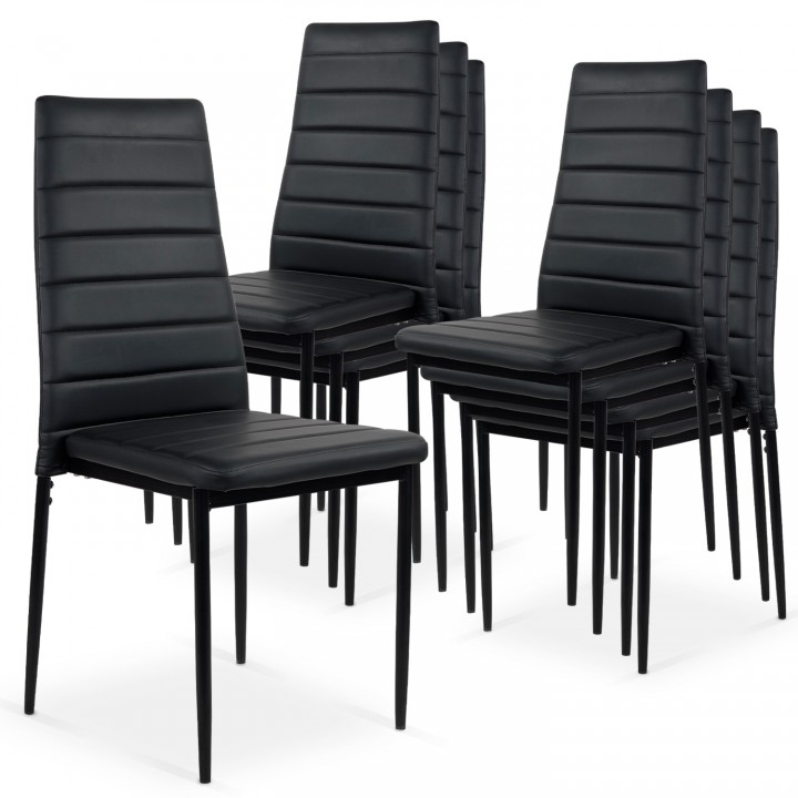 Lot de 8 chaises Strip empilables Noir