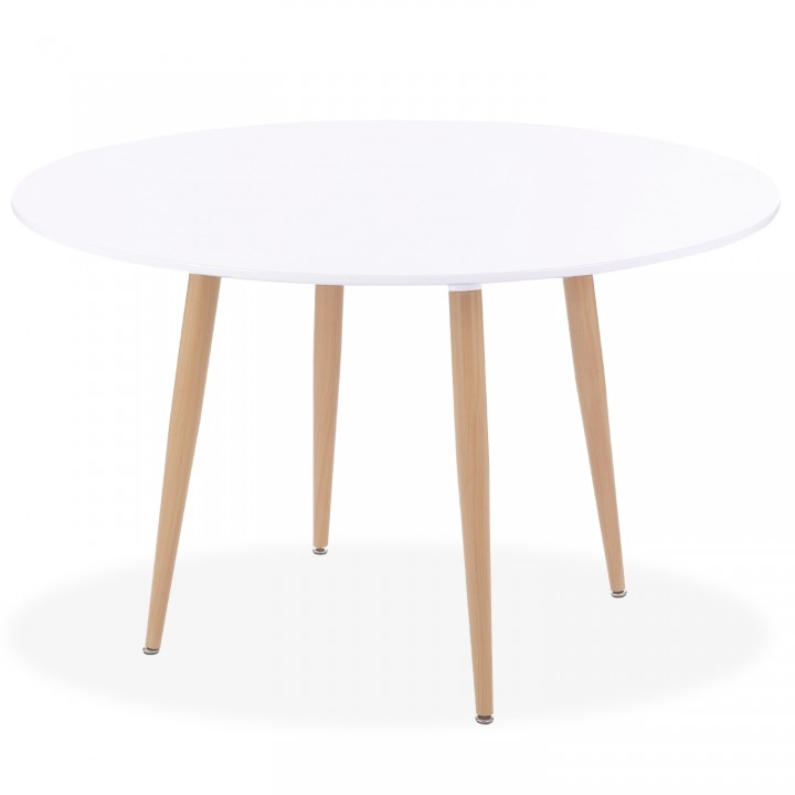Table ronde style scandinave Ines Blanc