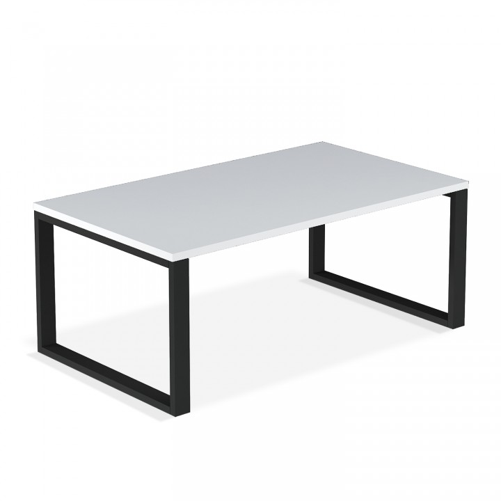 Table basse de style industriel Ava Blanc mat