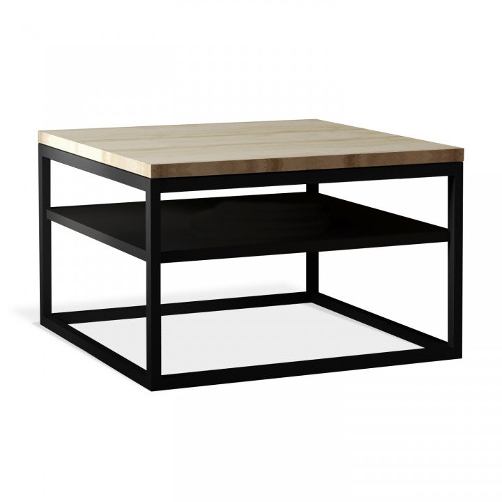 Table basse de style industriel Tess effet Chêne