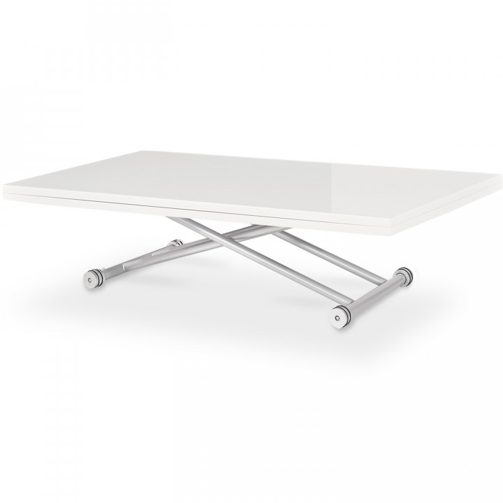 Table basse relevable Philadelphia XL Blanc laqué