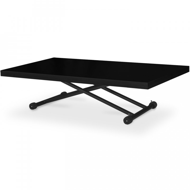 Table basse relevable Philadelphia XL Noir Carbone