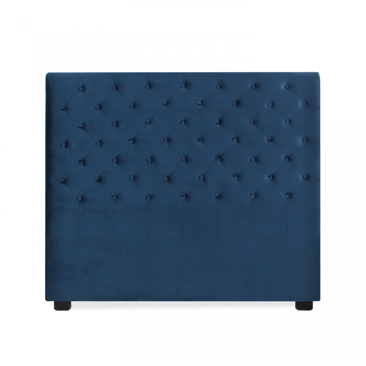 Tête de lit capitonnée Constance 140cm Velours Bleu Foncé