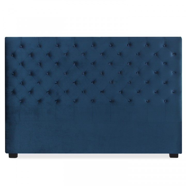 Tête de lit capitonnée Constance 180cm Velours Bleu Foncé