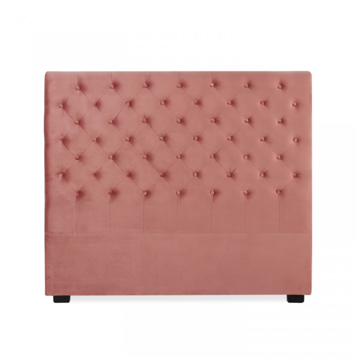 Tête de lit capitonnée Constance 140cm Velours Vieux Rose