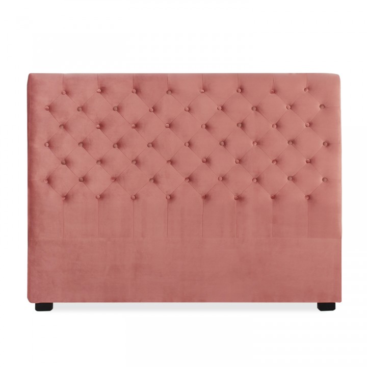 Tête de lit capitonnée Constance 160cm Velours Vieux Rose