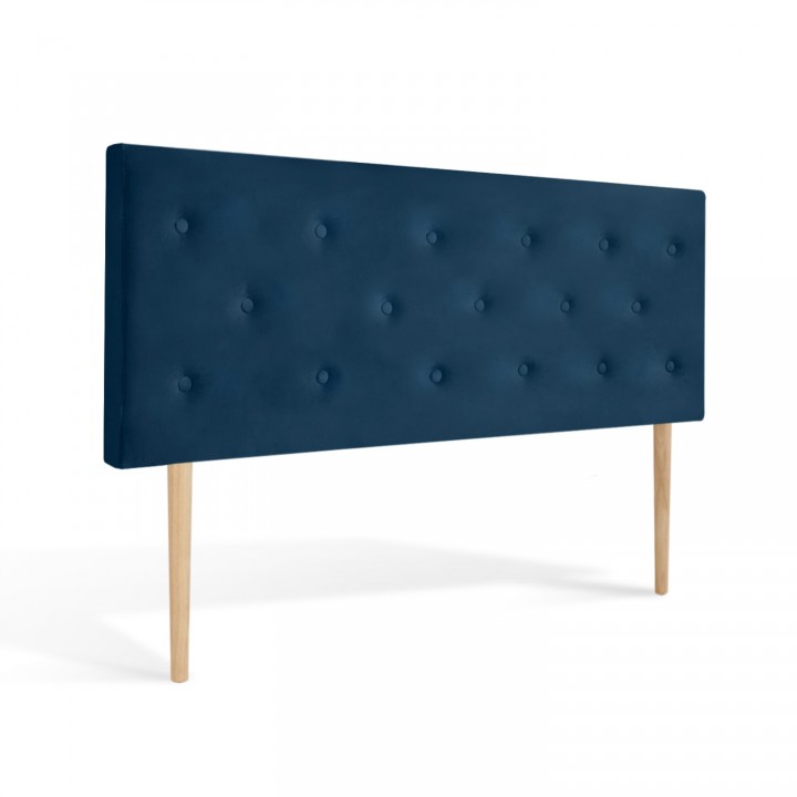 Tête de lit capitonnée Théa 160cm Velours Bleu Foncé