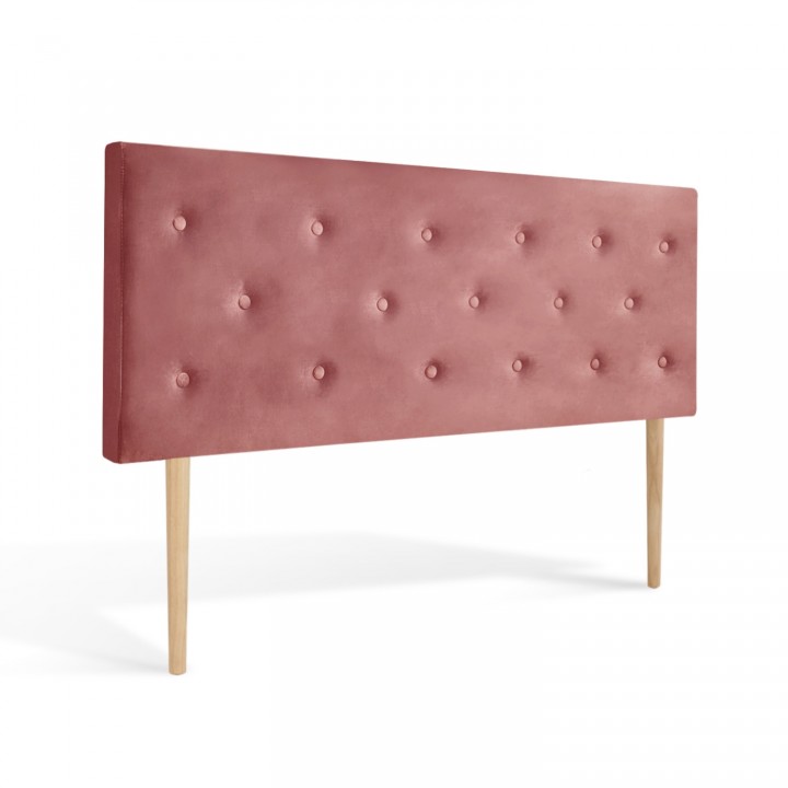 Tête de lit capitonnée Théa 160cm Velours Vieux rose