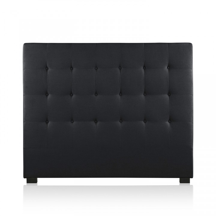 Tête de lit capitonnée Premium Tissu 140cm Noir