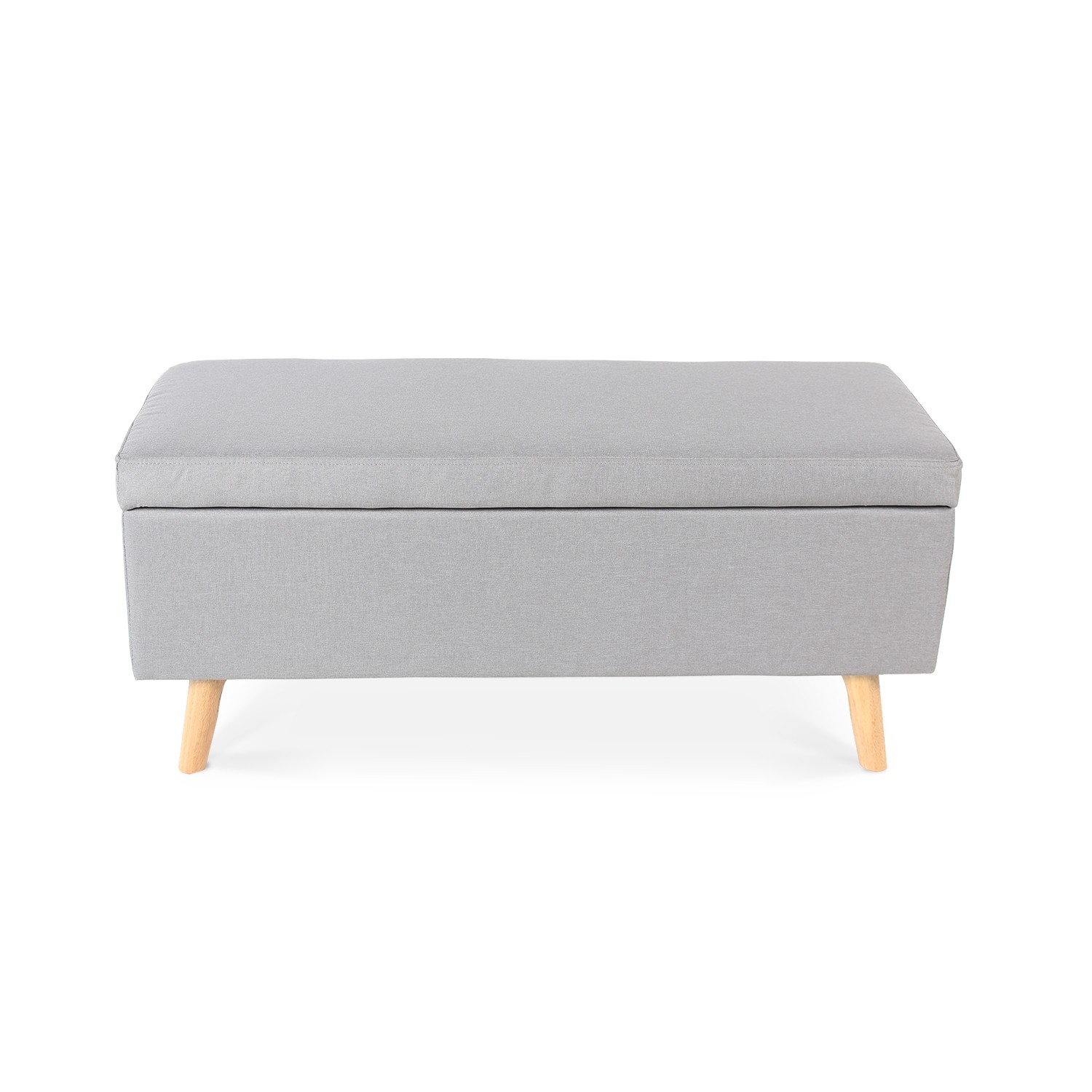 Banquette Coffre De Style Scandinave Eline Tissu Gris
