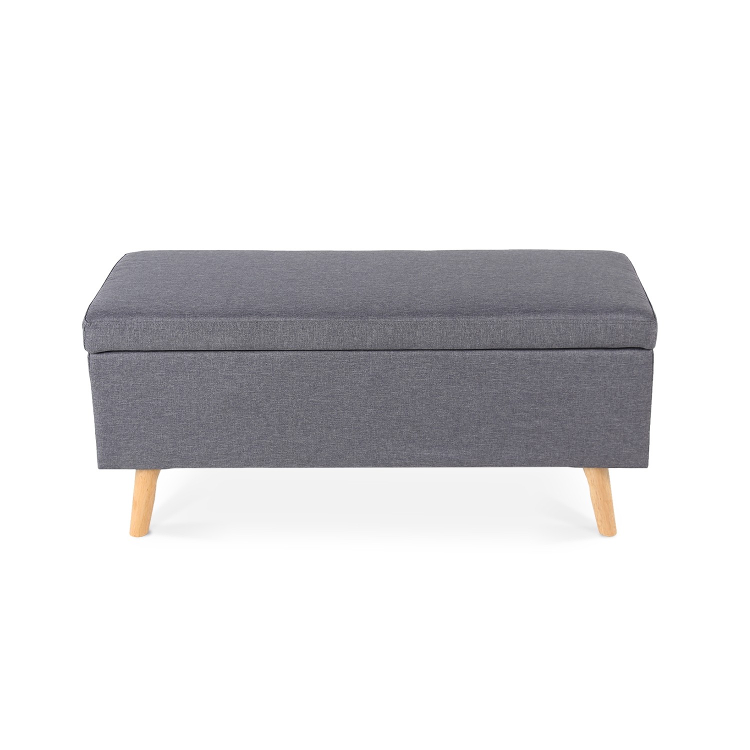 Banquette Coffre De Style Scandinave Eline Tissu Gris Fonce