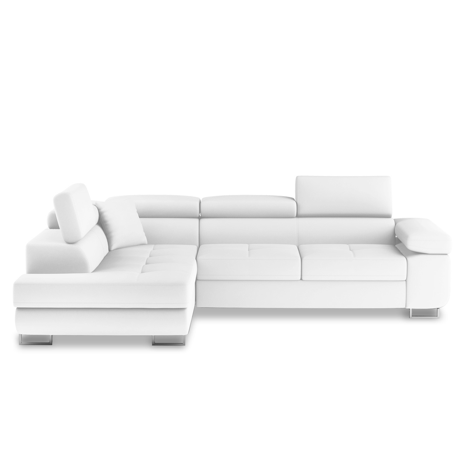 Canapé-lit 1 Place Aruba En Similicuir Blanc - Dimensions 78x67x71 Cm - Structure Métallique, Design Moderne