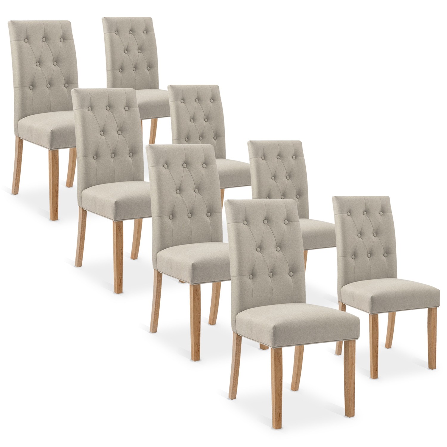 chaise capitonnée beige