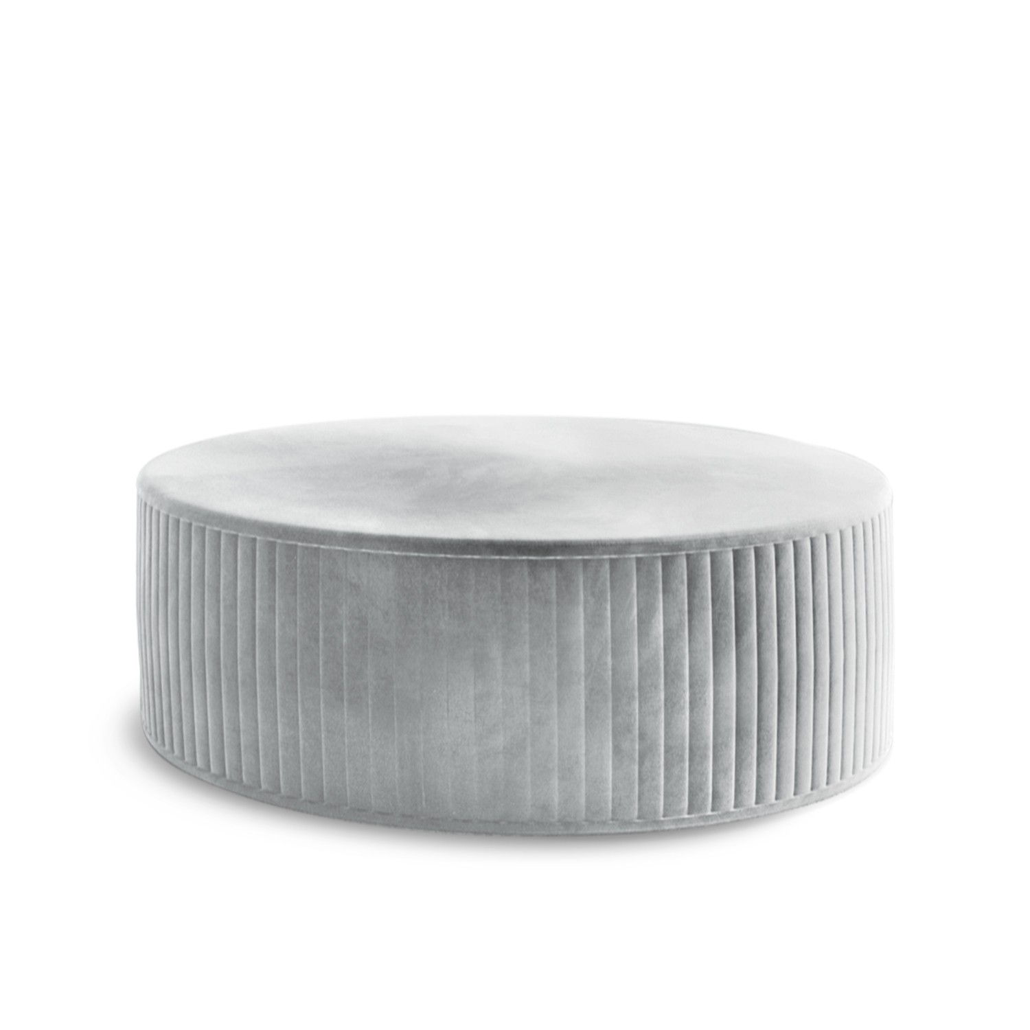 Pouf Rond Velour Pouf Rond XL Fabio Velours Gris