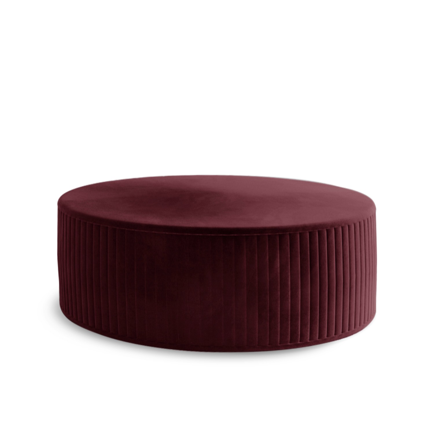 Pouf Rond Velour Pouf Rond XL Fabio Velours Rouge
