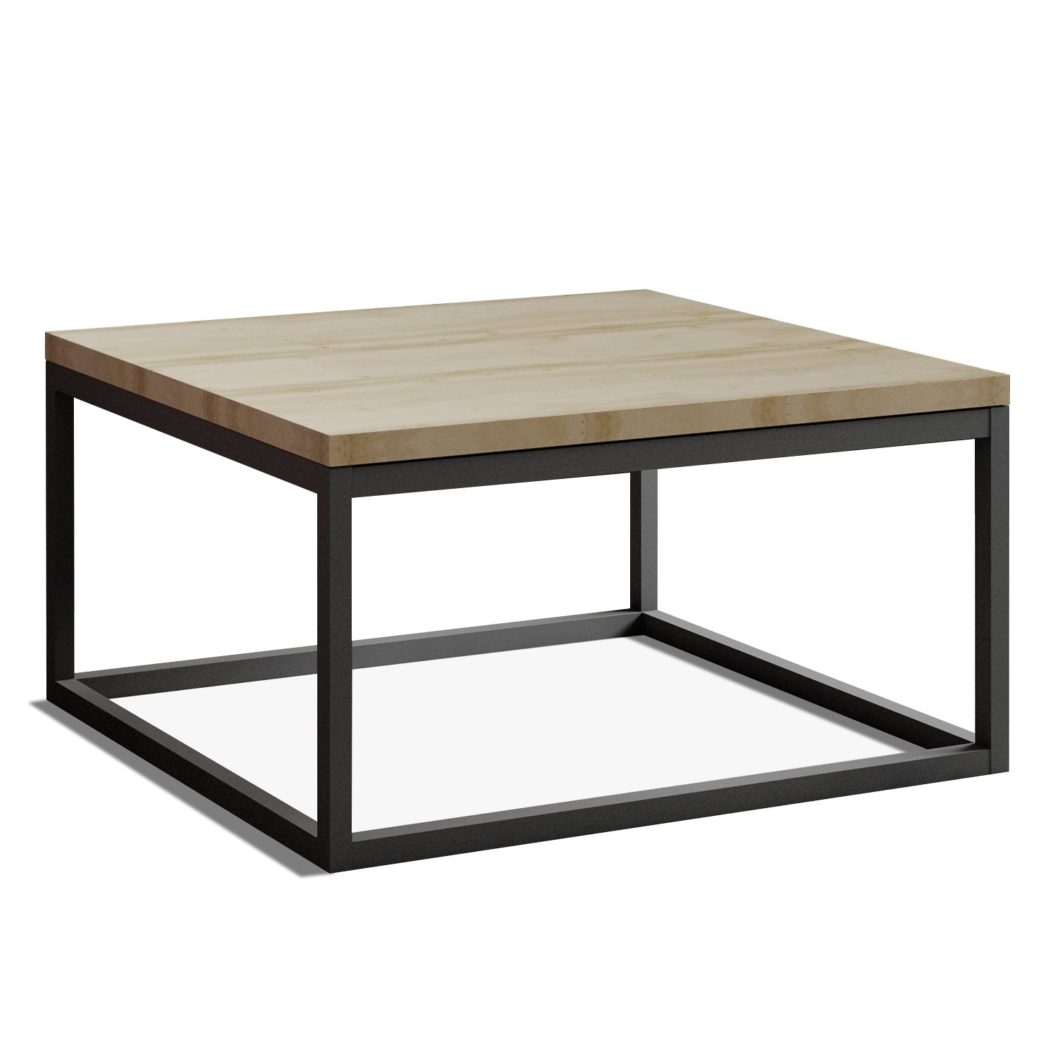 Table basse de style industriel Véronica effet Chêne