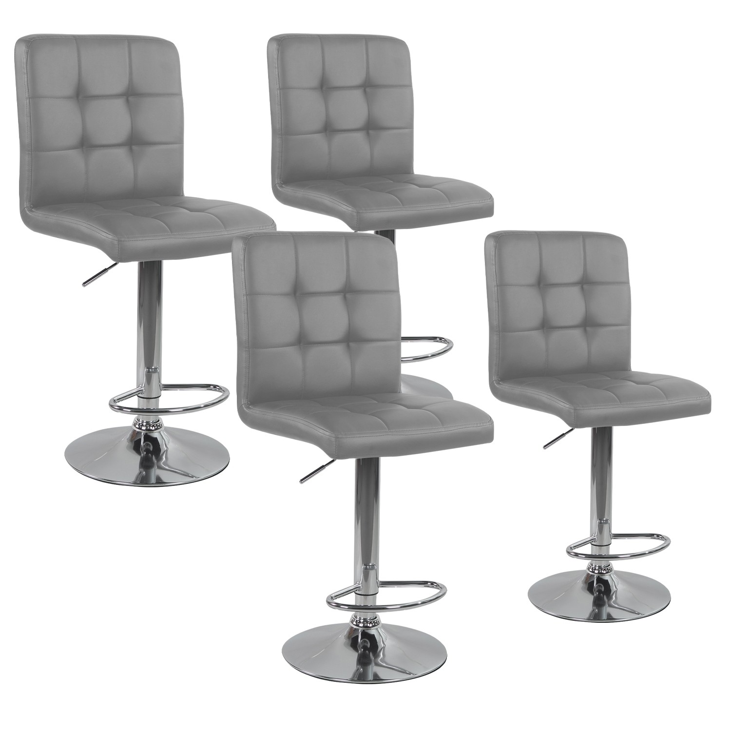 Lot de 4 tabourets de bar Max Gris