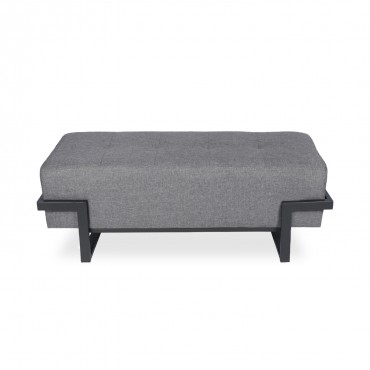 Banquette Selena tissu gris foncé pieds noir