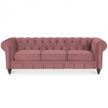 Canape Chesterfield Velours 3 places Altesse