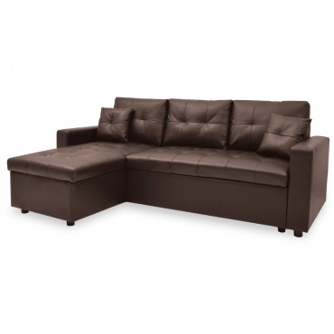 Canapé d'angle convertible Cuero Marron