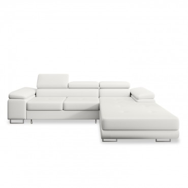 Canapé d'angle droit convertible Alphonso Blanc