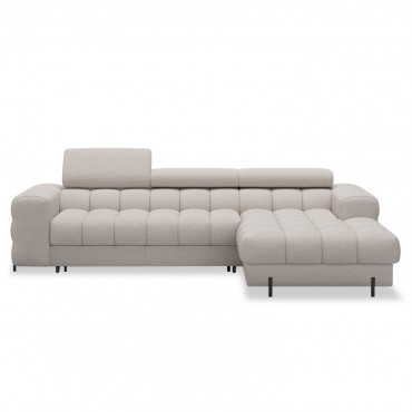 Canapé d'angle droit convertible Cesto Bouclette Beige