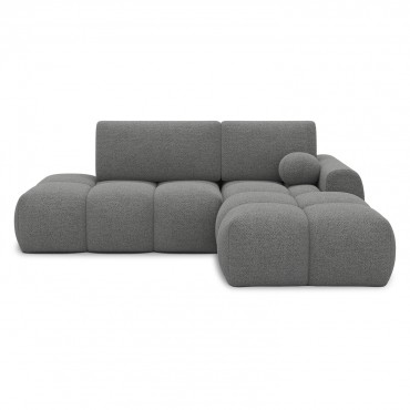 Canapé d'angle droit convertible César bouclette Gris
