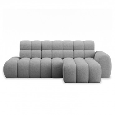 Canapé d'angle droit convertible Corto Velours Gris