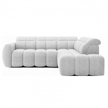 Canapé d'angle droit convertible Denali tissu gris clair