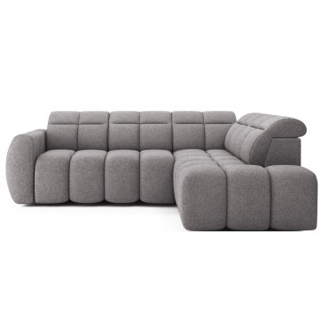 Canapé d'angle droit convertible Denali tissu gris foncé