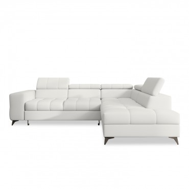 Canapé d'angle droit convertible Gaspard Blanc