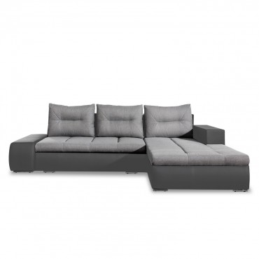 Canapé d'angle droit convertible Santiago Gris