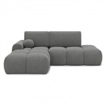 Canapé d'angle gauche convertible César bouclette Gris