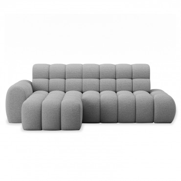 Canapé d'angle gauche convertible Corto Velours Gris