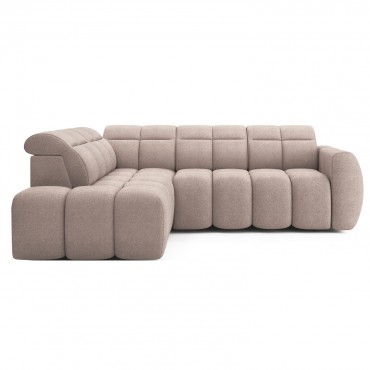 Canapé d'angle gauche convertible Denali tissu beige