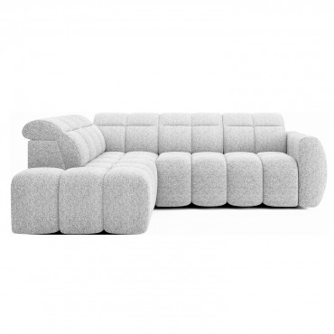 Canapé d'angle gauche convertible Denali tissu gris clair