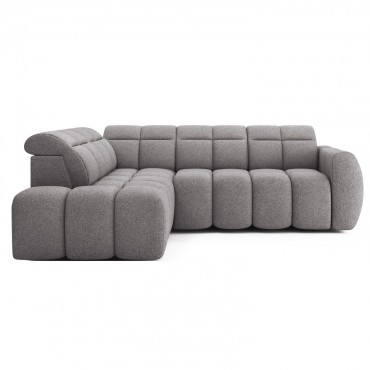 Canapé d'angle gauche convertible Denali tissu gris foncé