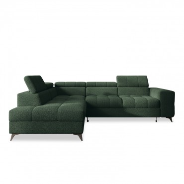 Canapé d'angle gauche convertible Gaspard Bouclette Vert