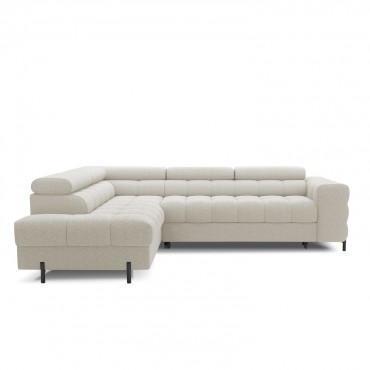 Canapé d'angle gauche convertible Strato Bouclette Beige