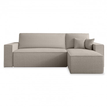Canapé d'angle convertible réversible Lorenzo Bouclette Beige