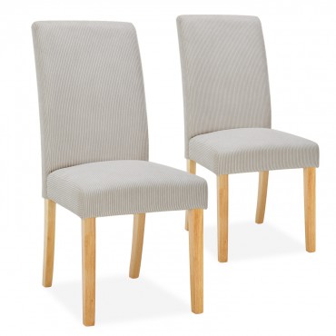 Lot de 2 chaises Rosie velours côtelé Beige