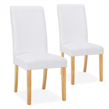 Lot de 2 chaises Rosie velours côtelé Blanc
