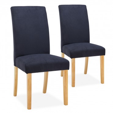  Lot de 2 chaises Rosie velours côtelé Noir