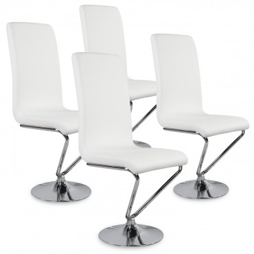 Lot de 4 chaises design Colami Blanc