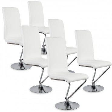 Lot de 6 chaises design Colami Blanc