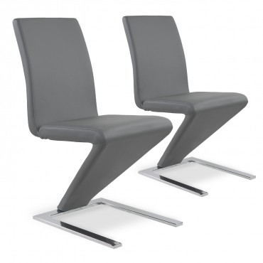 Lot de 2 chaises design Delano Gris