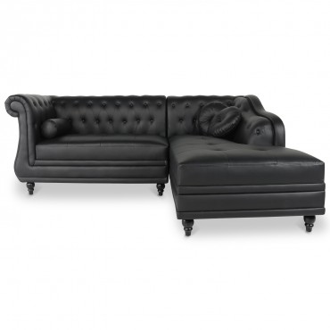 Canapé d'angle droit Empire style chesterfield